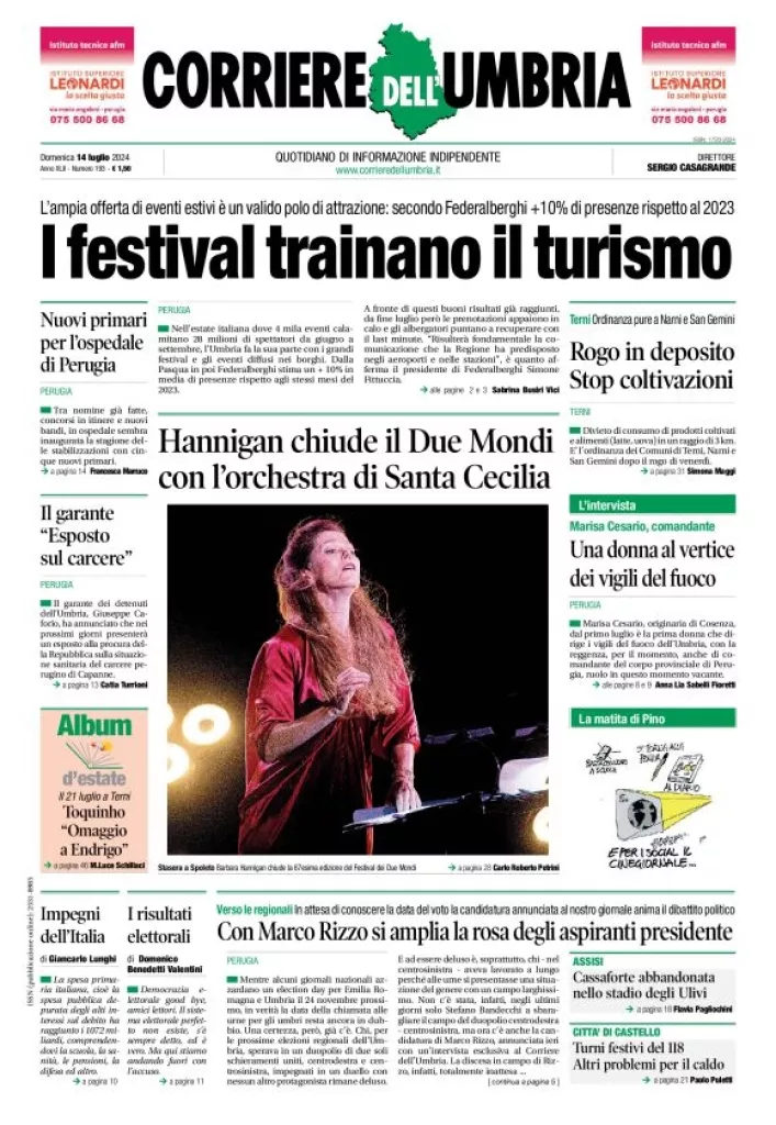 Prima-pagina-corriere umbria-del-2024-07-14